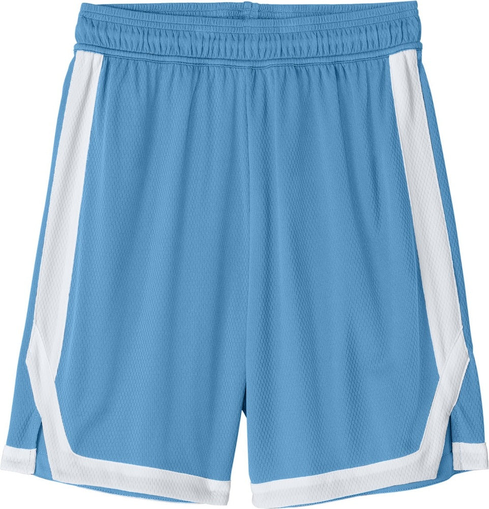 Front View of CarBl/Wht Sport-Tek Rival Basketball 7"Short ST901