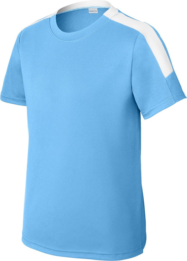 Front View of CarBl/Wht Sport-Tek Youth Competitor United Crew YST100