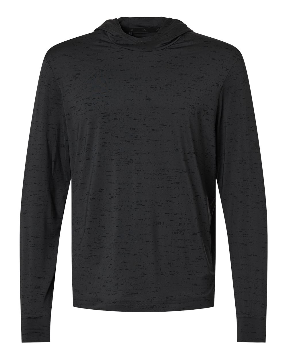 Front View of Carbon Black Core Lightweight Hooded T-Shirt - A2010