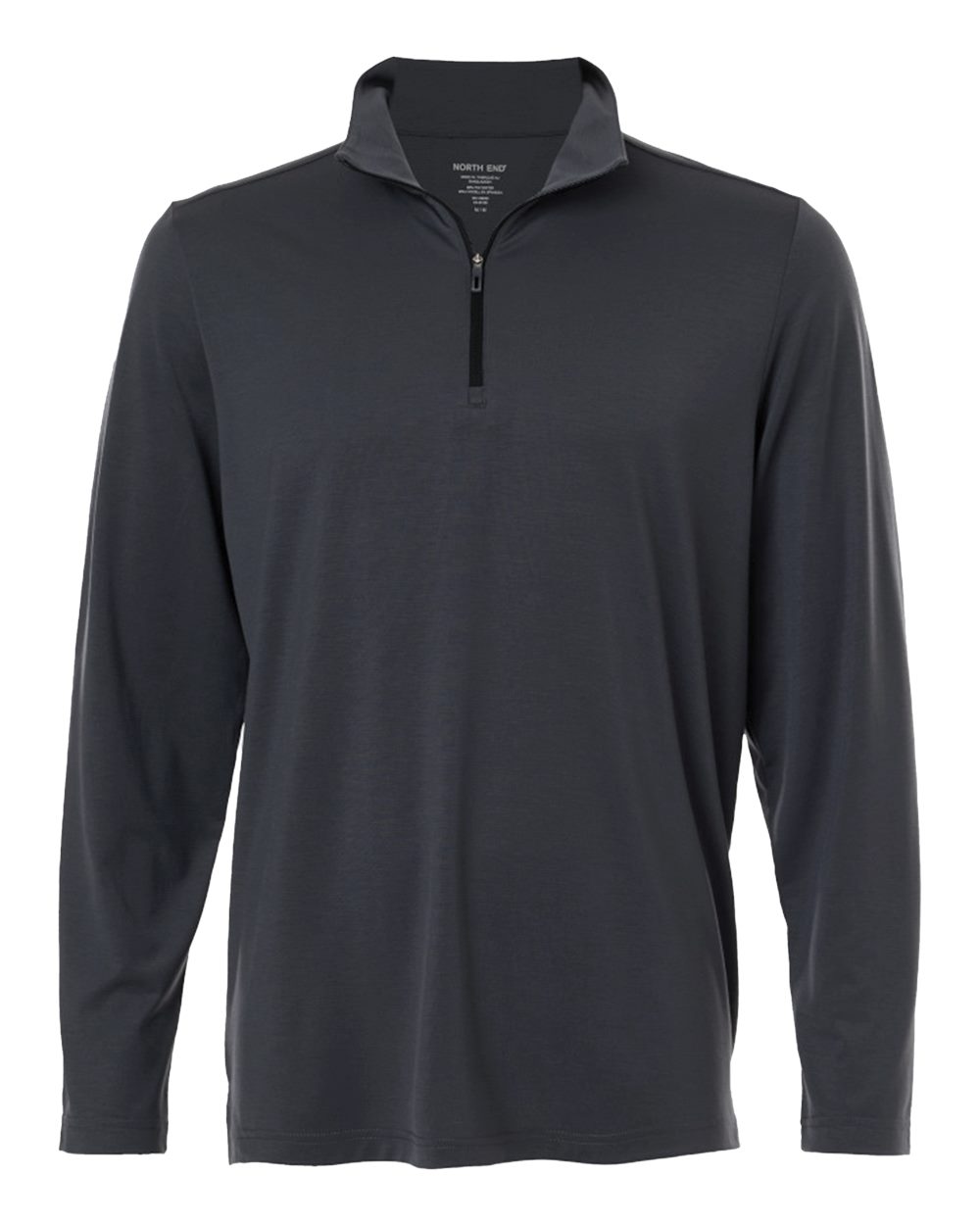 Front View of Carbon/ Black Men's JAQ Stretch Performance Quarter-Zip - NE405 plain