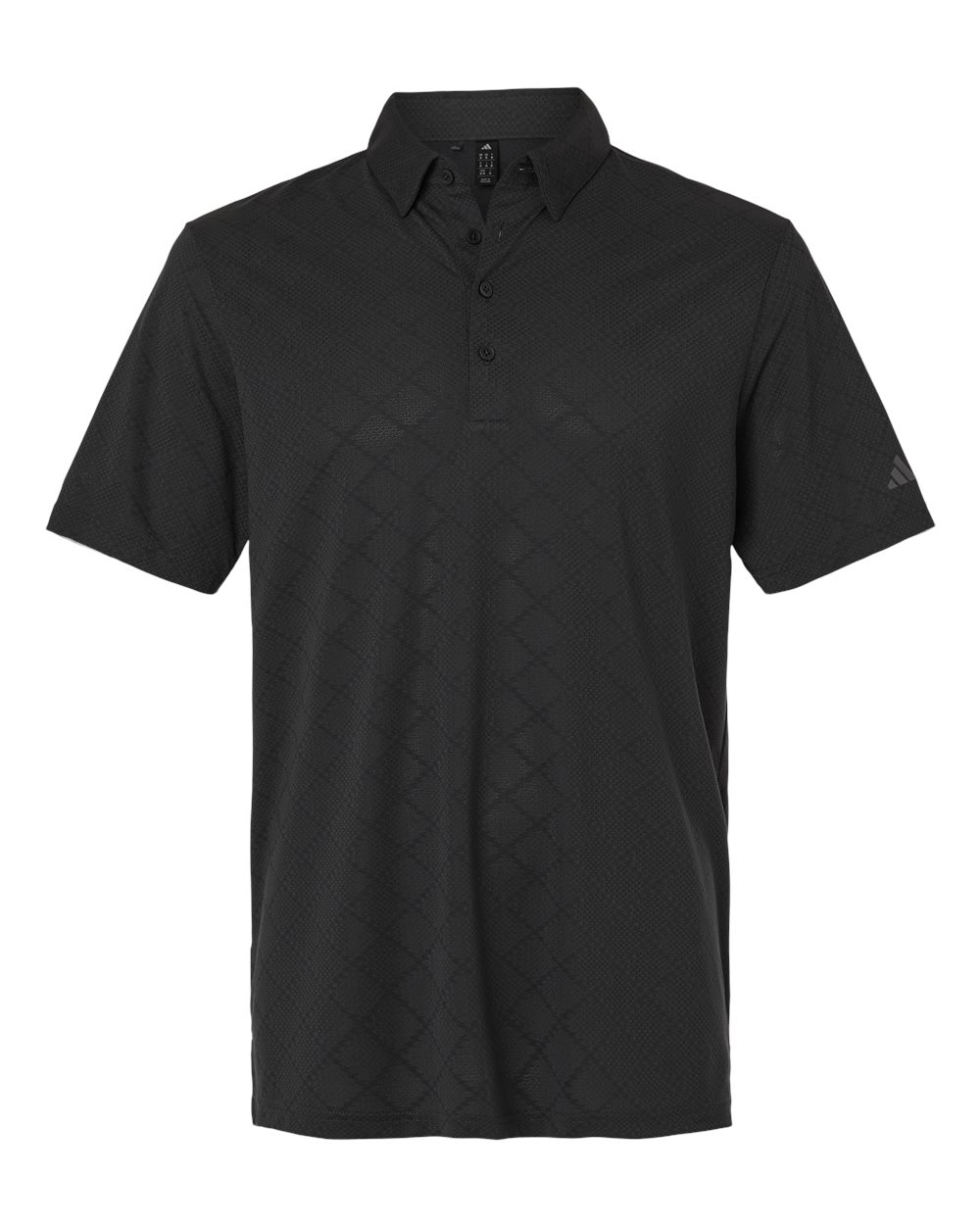 Front View of Carbon/ Black Men&#39;s Ultimate365 Jacquard Polo - A2014