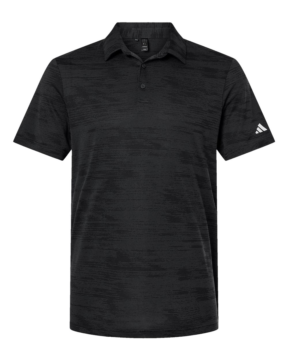 Front View of Carbon/ Black Ultimate365 Textured Stripe Polo - A2005