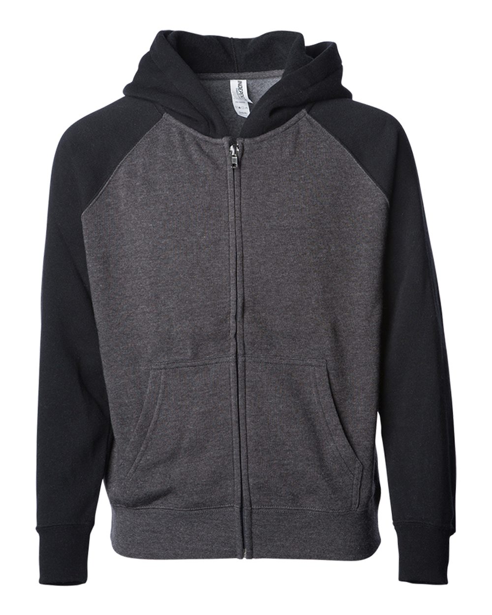 Carbon/ Black Youth Lightweight Special Blend Raglan Zip Hood - PRM15YSBZ