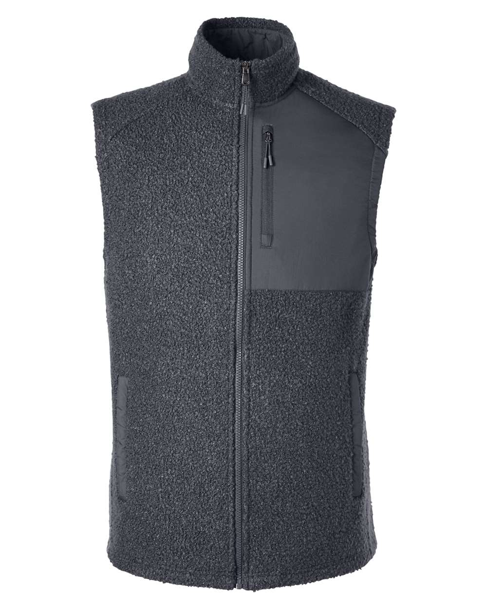 Front View of Carbon/ Carbon Men&#39;s Aura Sweater Fleece Vest - NE714