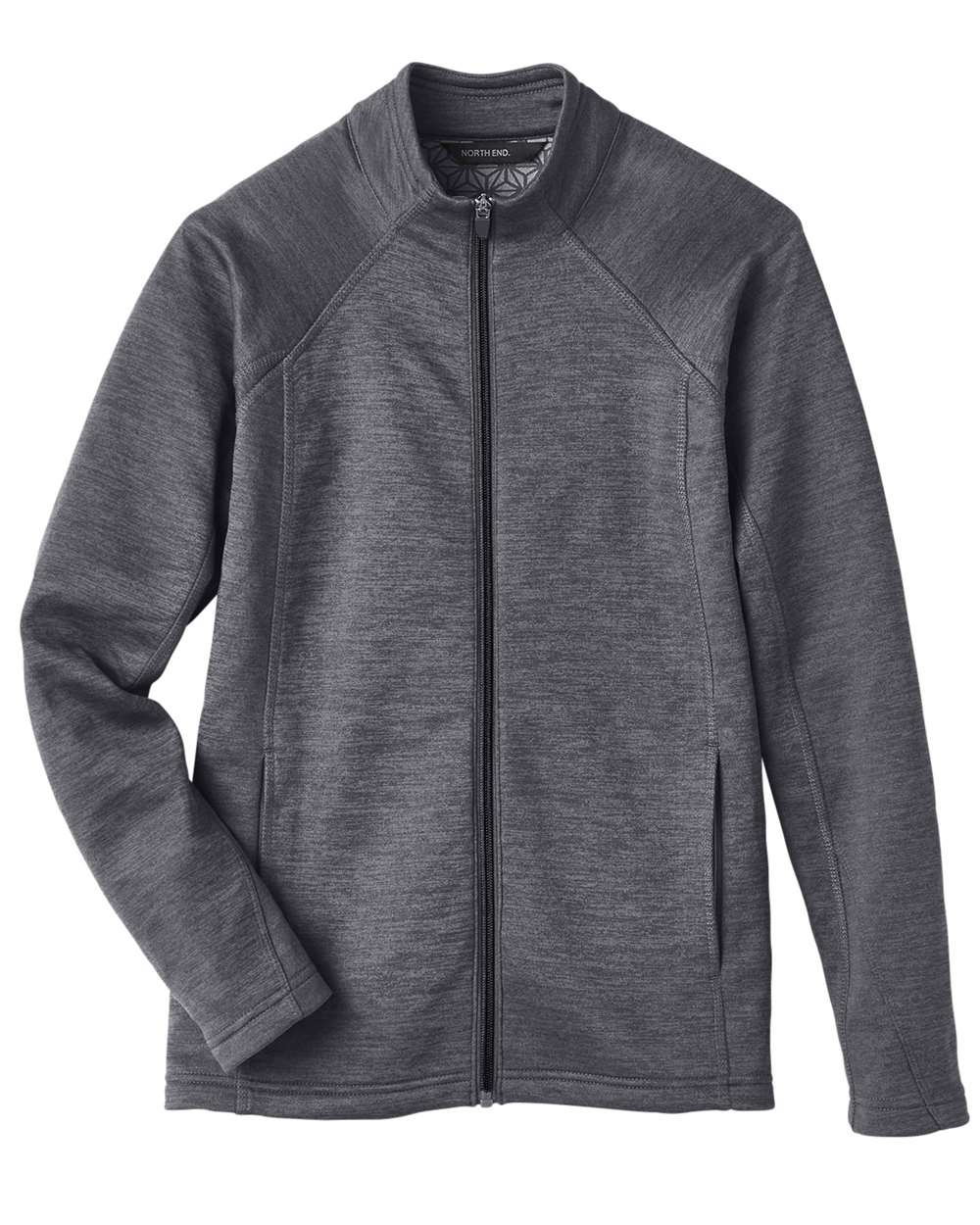 Front View of Carbon Heather/ Black Women&#39;s Flux 2.0 Full-Zip Jacket - NE712W