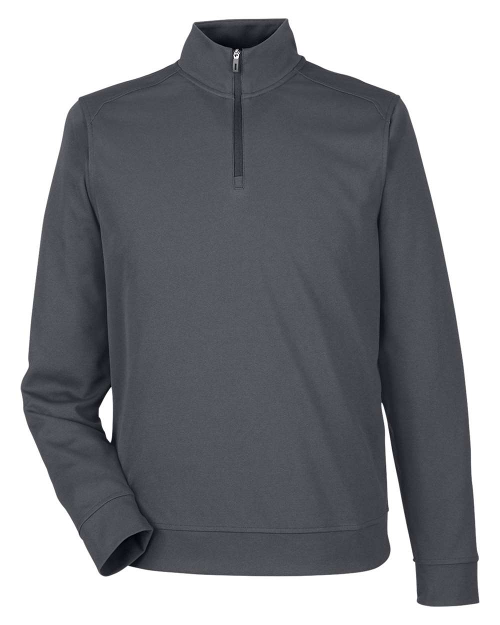 Front View of Carbon Men's Express Tech Performance Pique Quarter-Zip Pullover - NE412