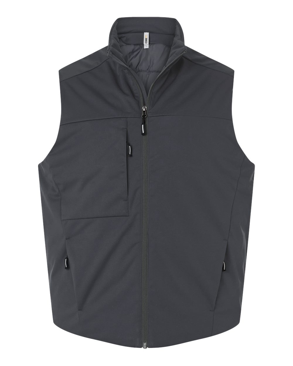 Front View of Carbon Unisex Techno Lite Flat-Fill Insulated Vest - CE716