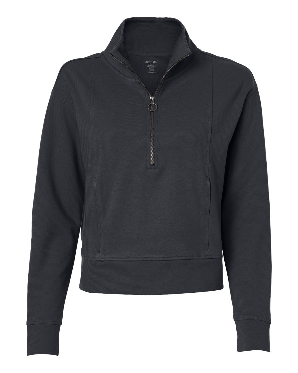 Front View of Carbon Women's Mantra Half-Zip Ottoman Pullover - NE220W plain