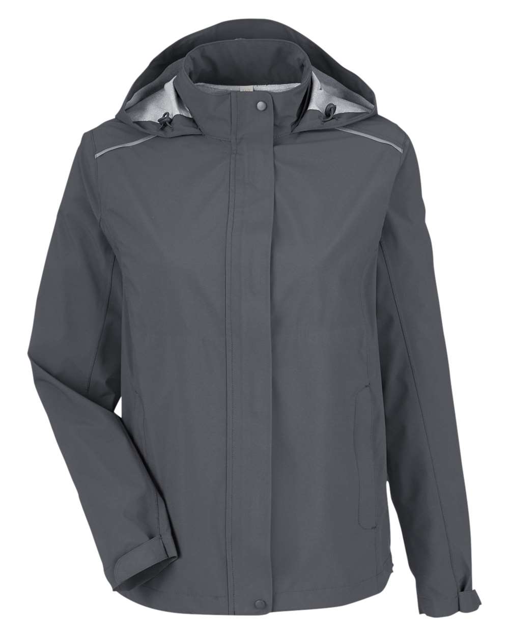 Front View of Carbon Women's Packable Rain Jacket - CE712W