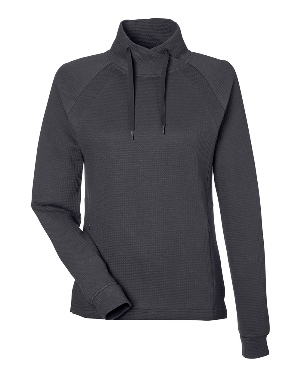 Front View of Carbon Women's Rhythm Waffle Pullover - NE200W