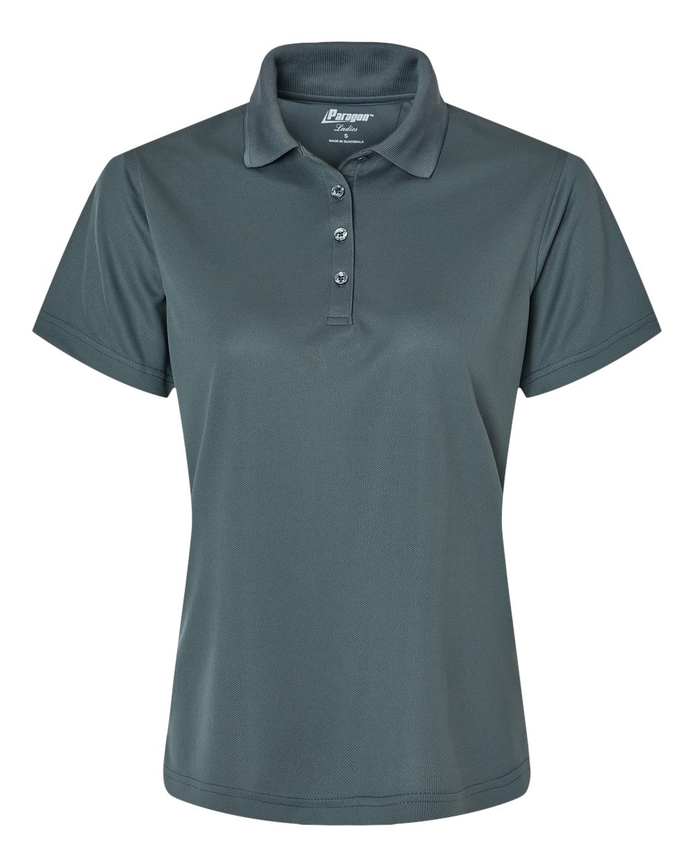Front View of Carbon Women's Saratoga Performance Mini Mesh Polo - 104
