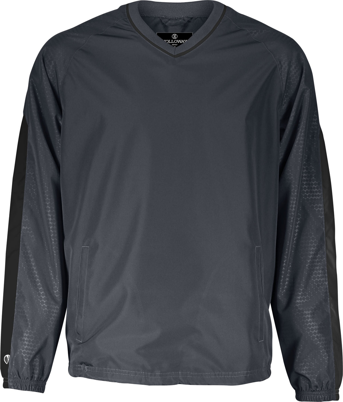 Front View of CARBON/BLACK BIONIC PULLOVER WINDSHIRT