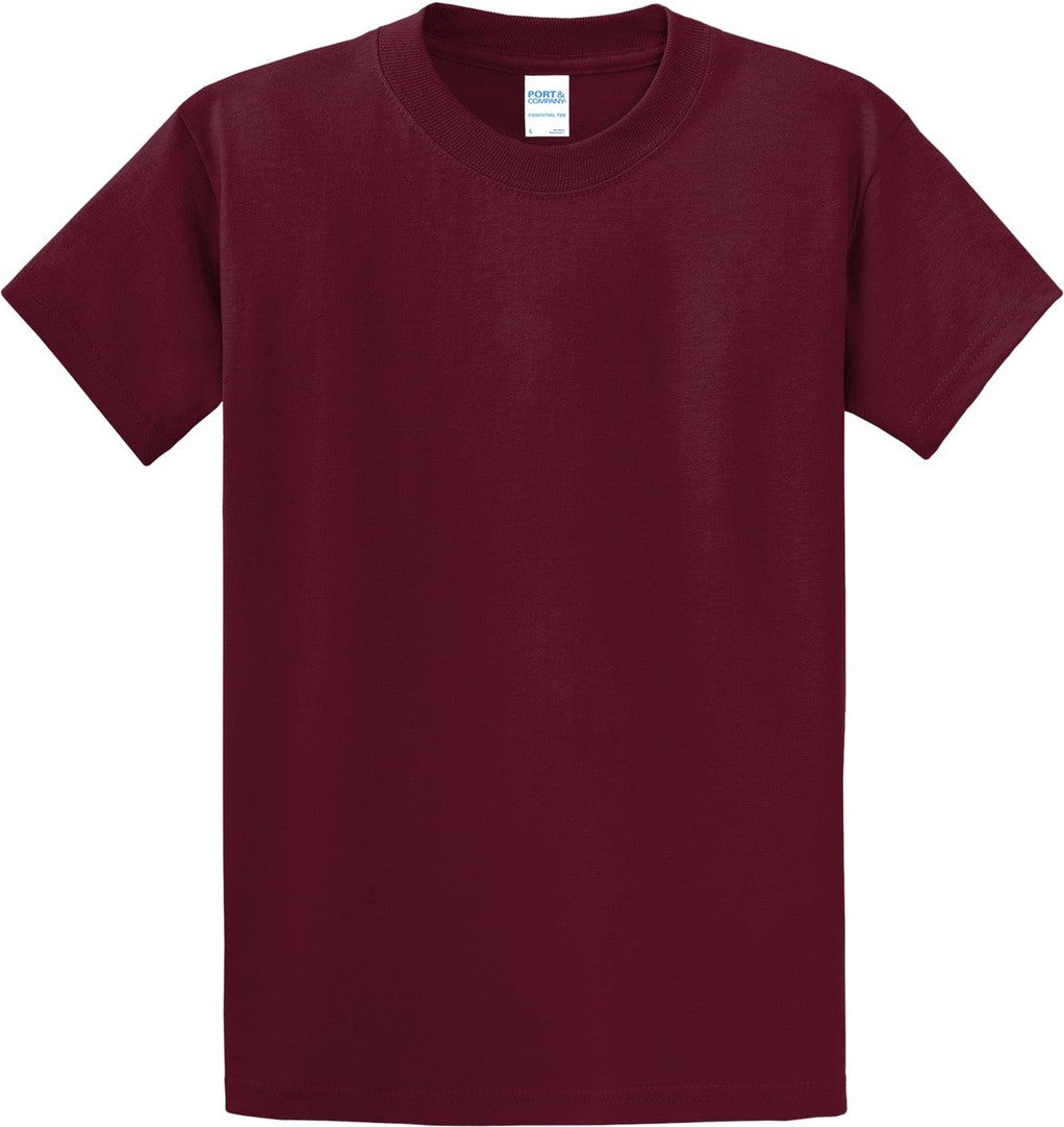 Front View of Cardinal Port & Co Essential Tee. PC61