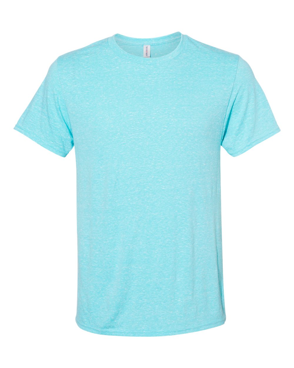 Front View of Caribbean Blue Snow Heather Jersey T-Shirt - 88MR