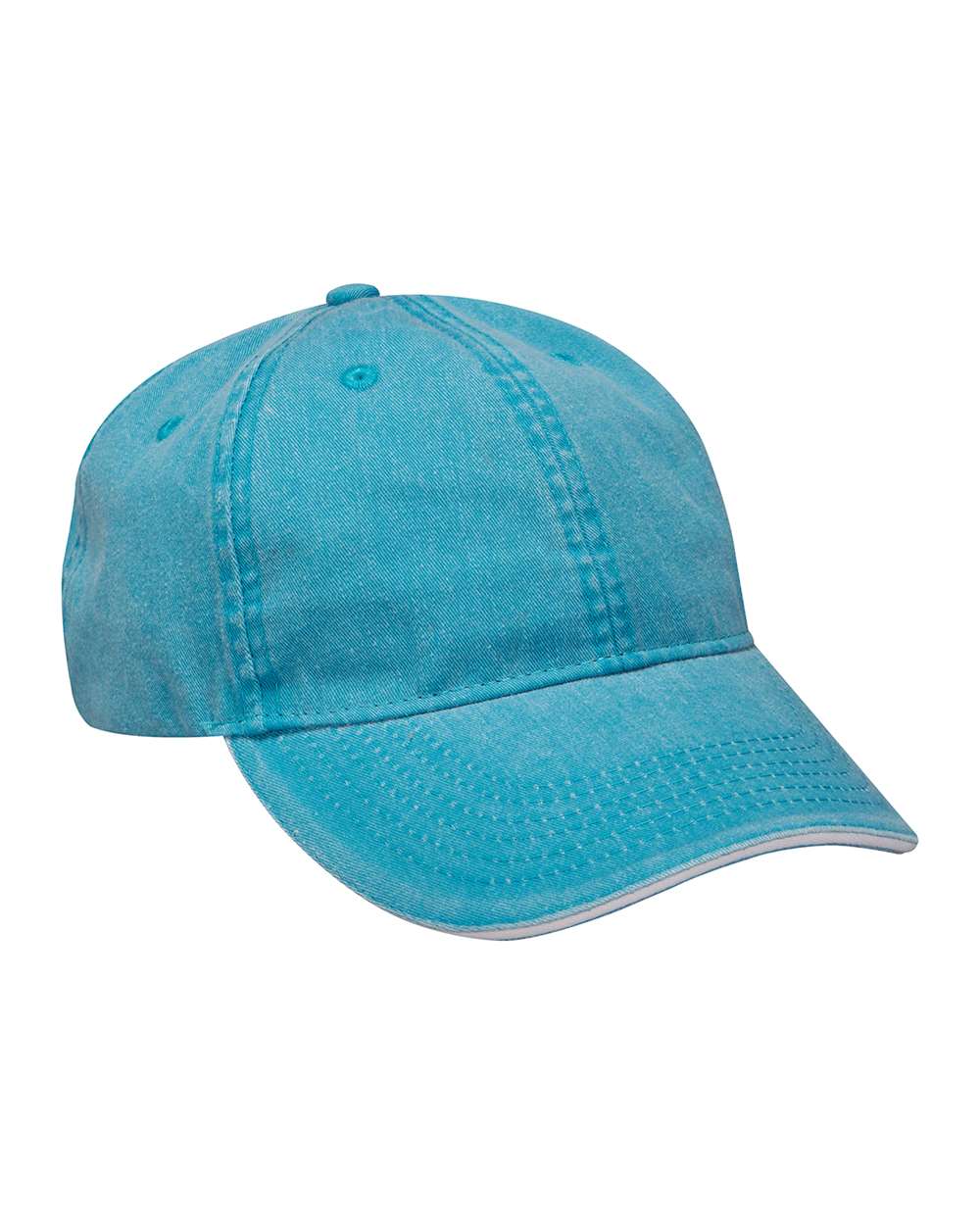 Front View of Caribbean Blue/ White Icon Sandwich Cap - LP107