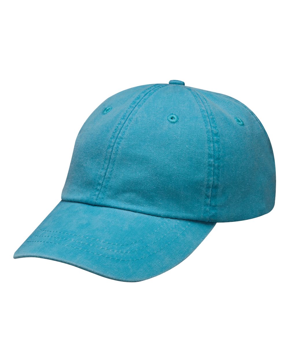 Front View of Caribbean Blue Youth Pigment-Dyed Cap - KO101