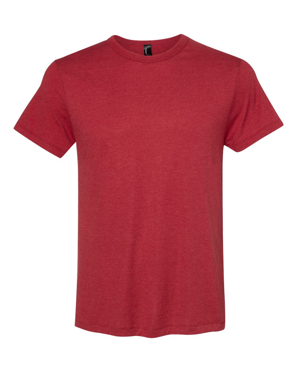 Front View of Carmine Red Triblend Modal Triblend T-Shirt - MO100
