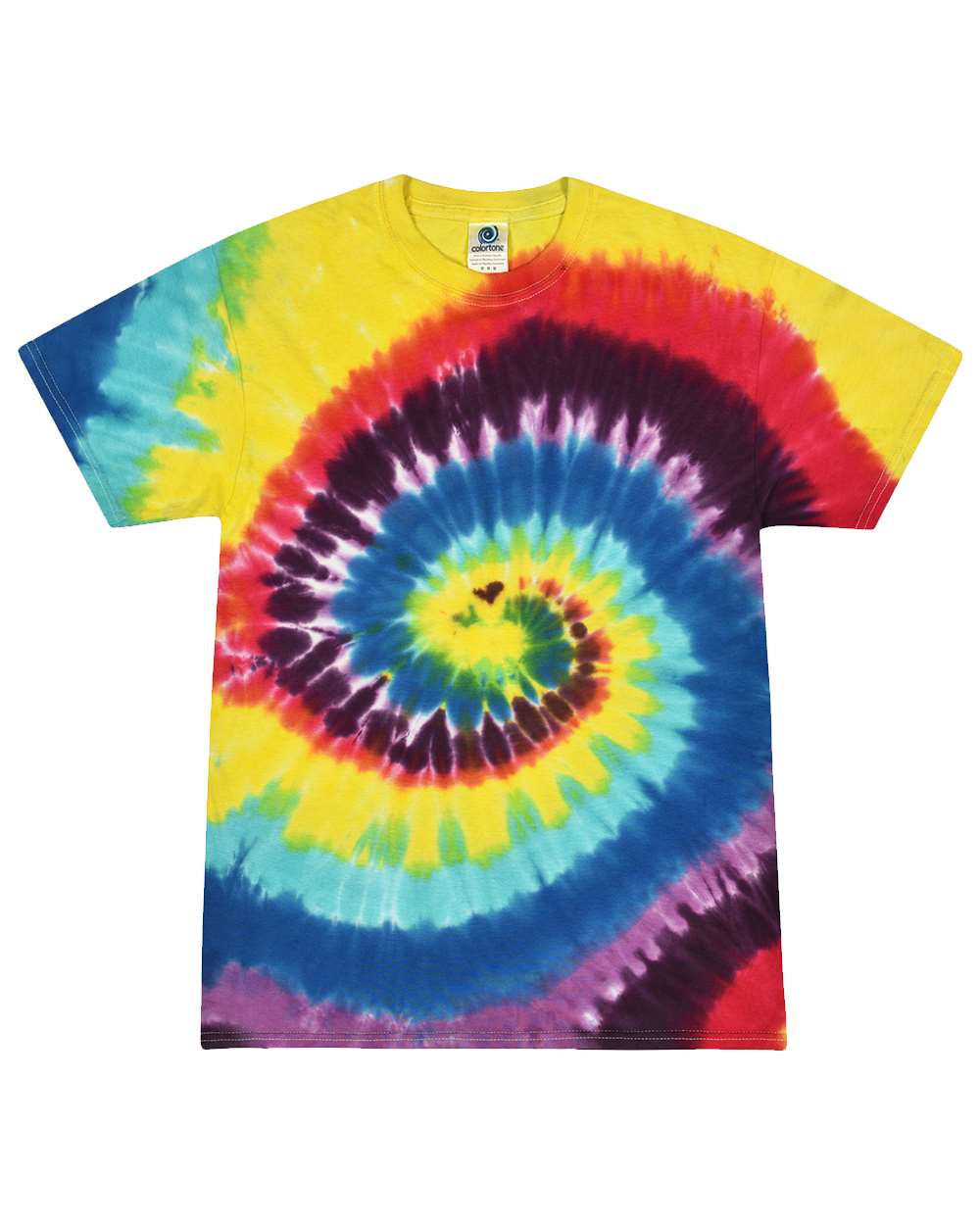 Front View of Carnival Multi-Color Tie-Dyed T-Shirt - 1000