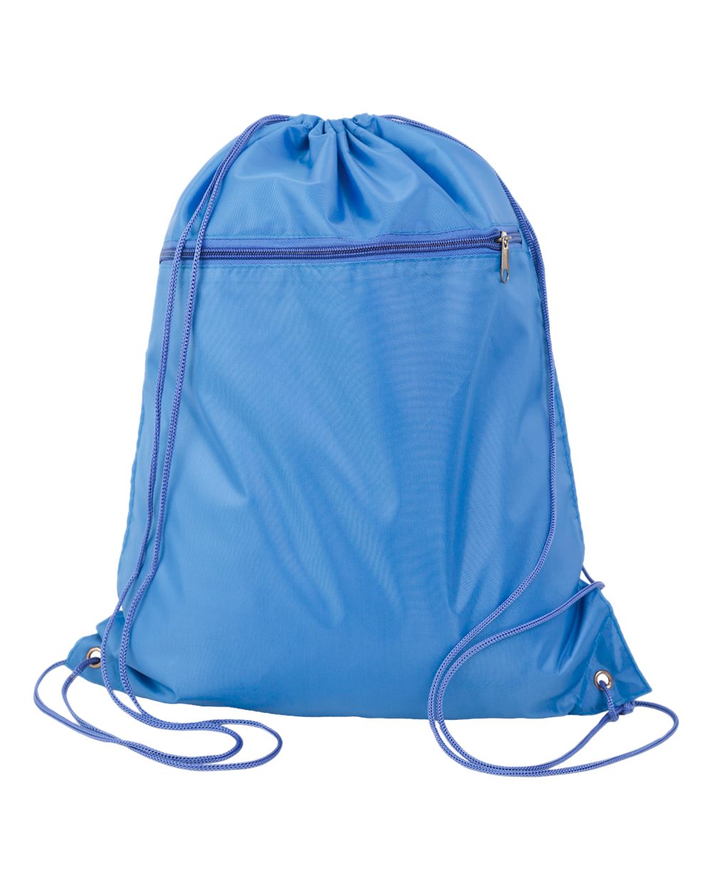 Front View of Carolina Blue Polyester Cinchpack - Q135200