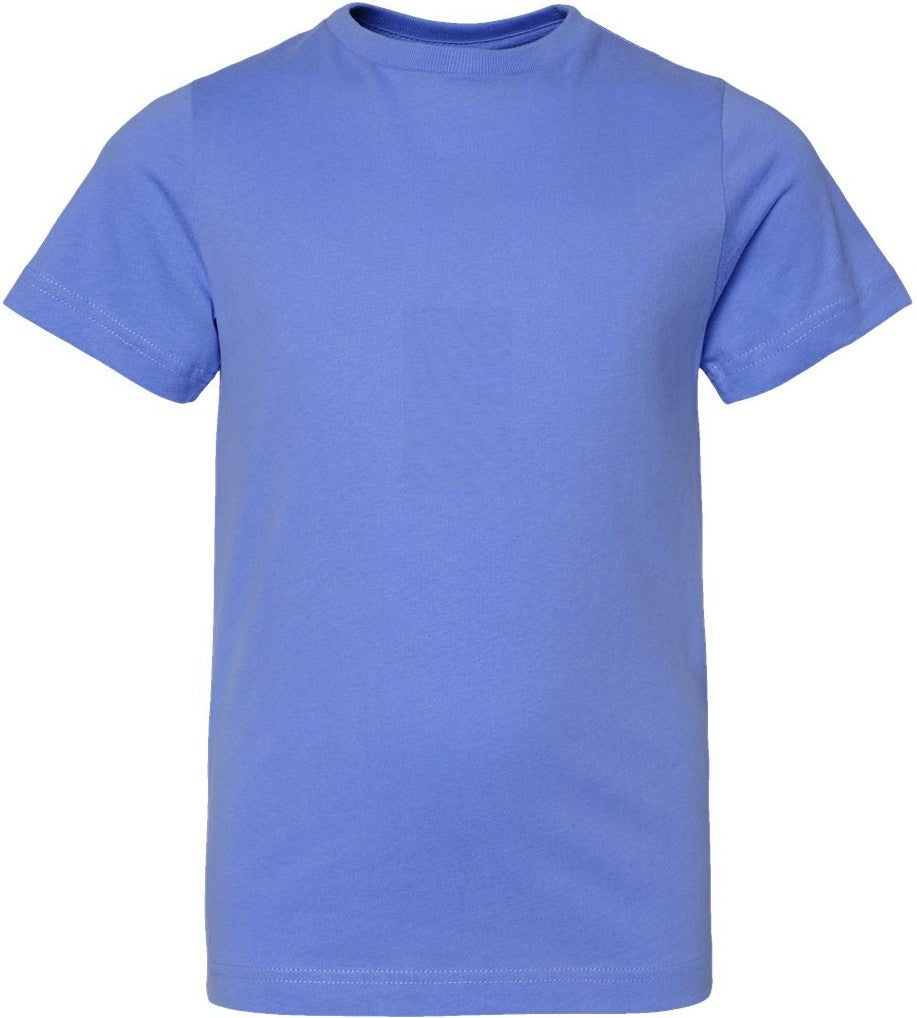 Front View of Carolina Blue Youth Fine Jersey Tee - 6101