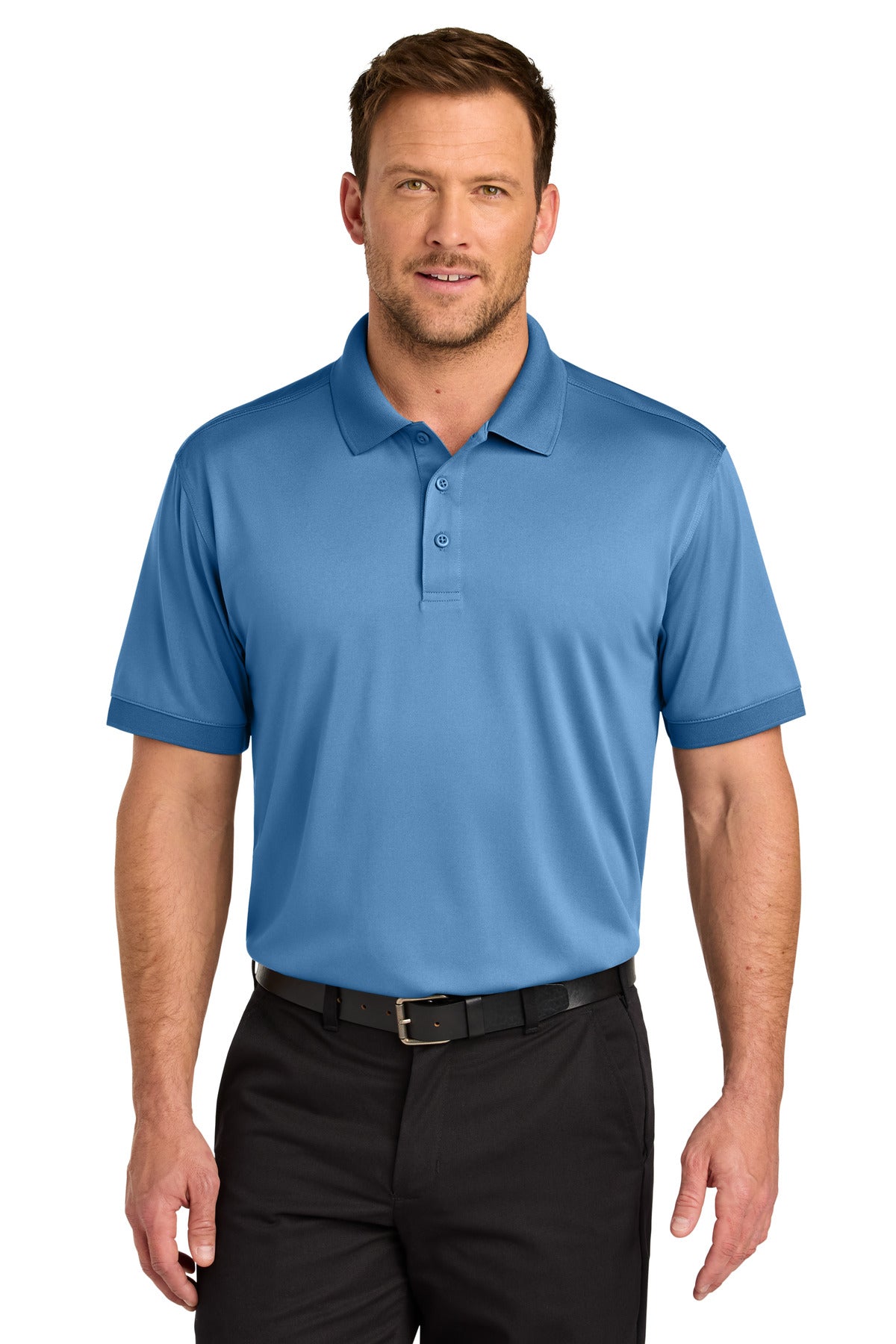 Front View of CarolinaBl CornerStone Workwear Pro Polo CS450