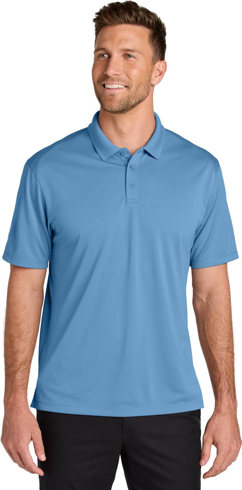 Front View of CarolinaBl Port Authority Wearever Performance Pique Polo K240