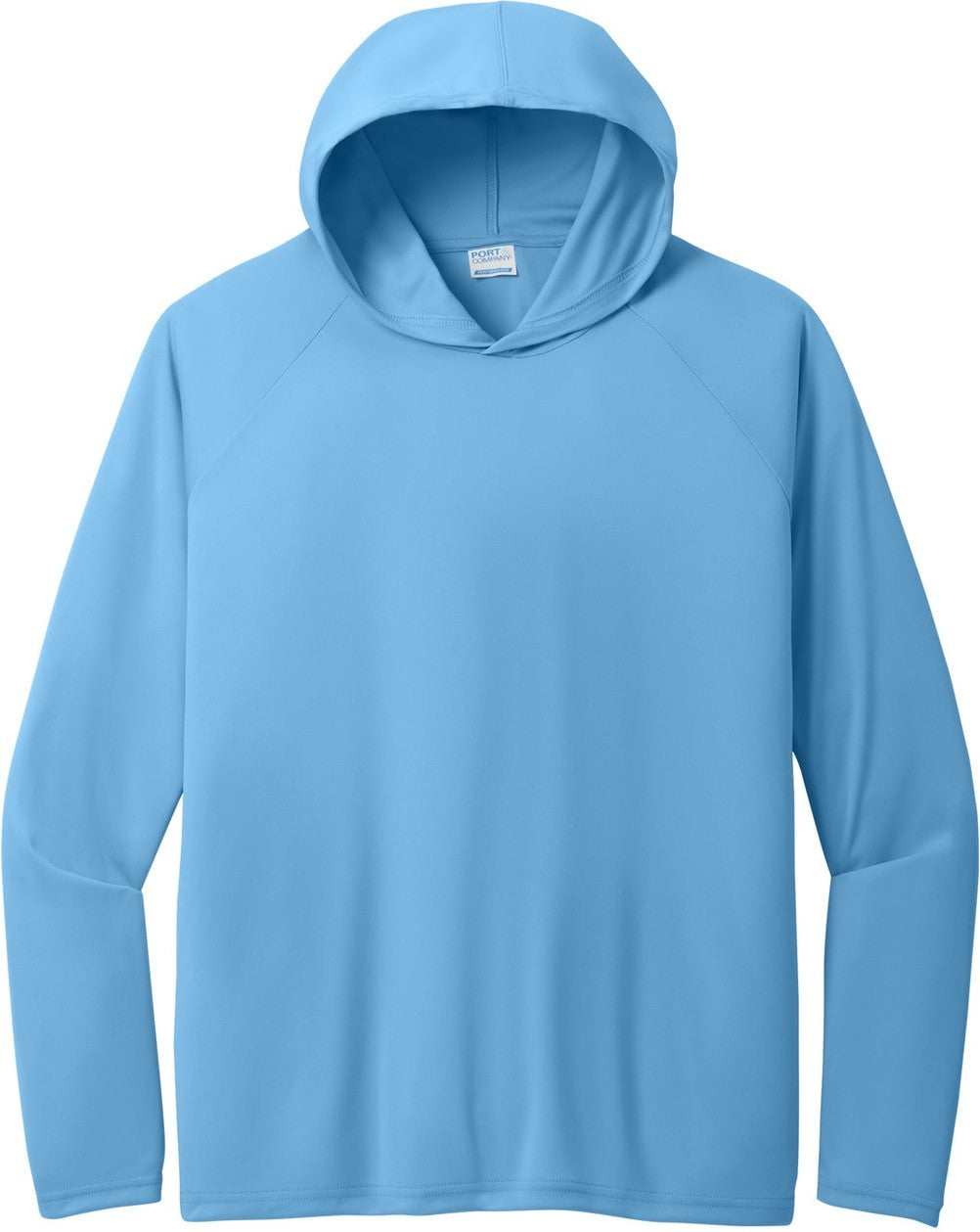 Front View of CarolinaBl Port & Co Performance Pullover Hooded Tee PC380H