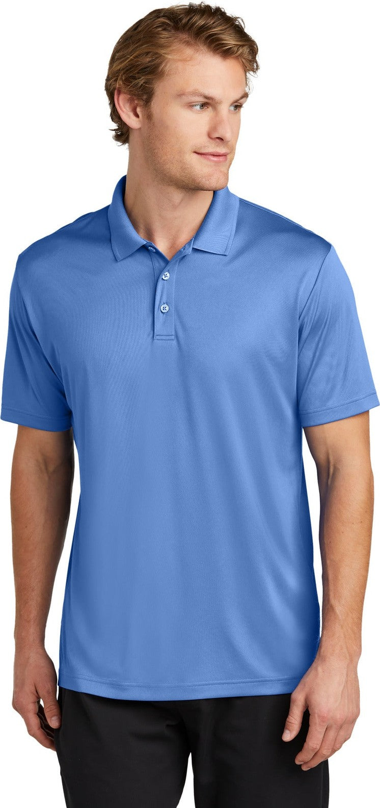 Front View of CarolinaBl Sport-Tek PosiCharge Re-Compete Polo ST725