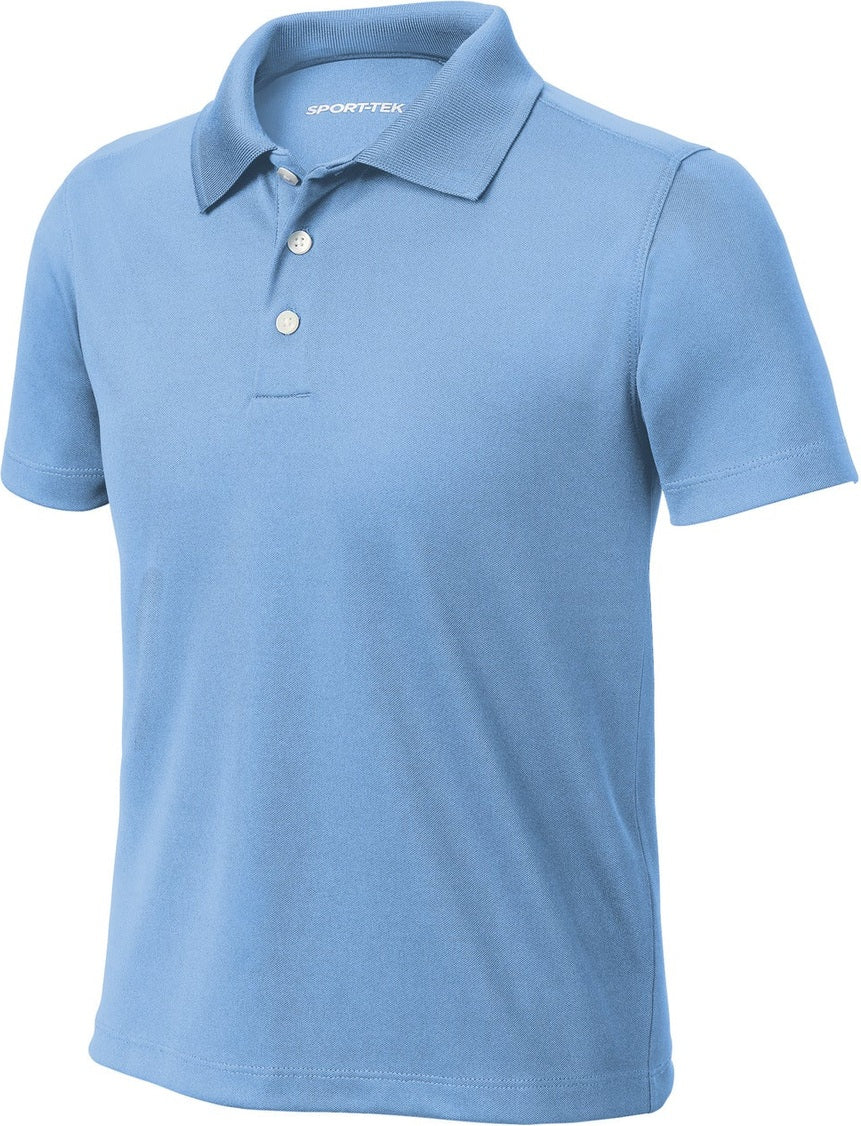 Front View of CarolinaBl Sport-Tek Youth UV Micropique Polo YST740