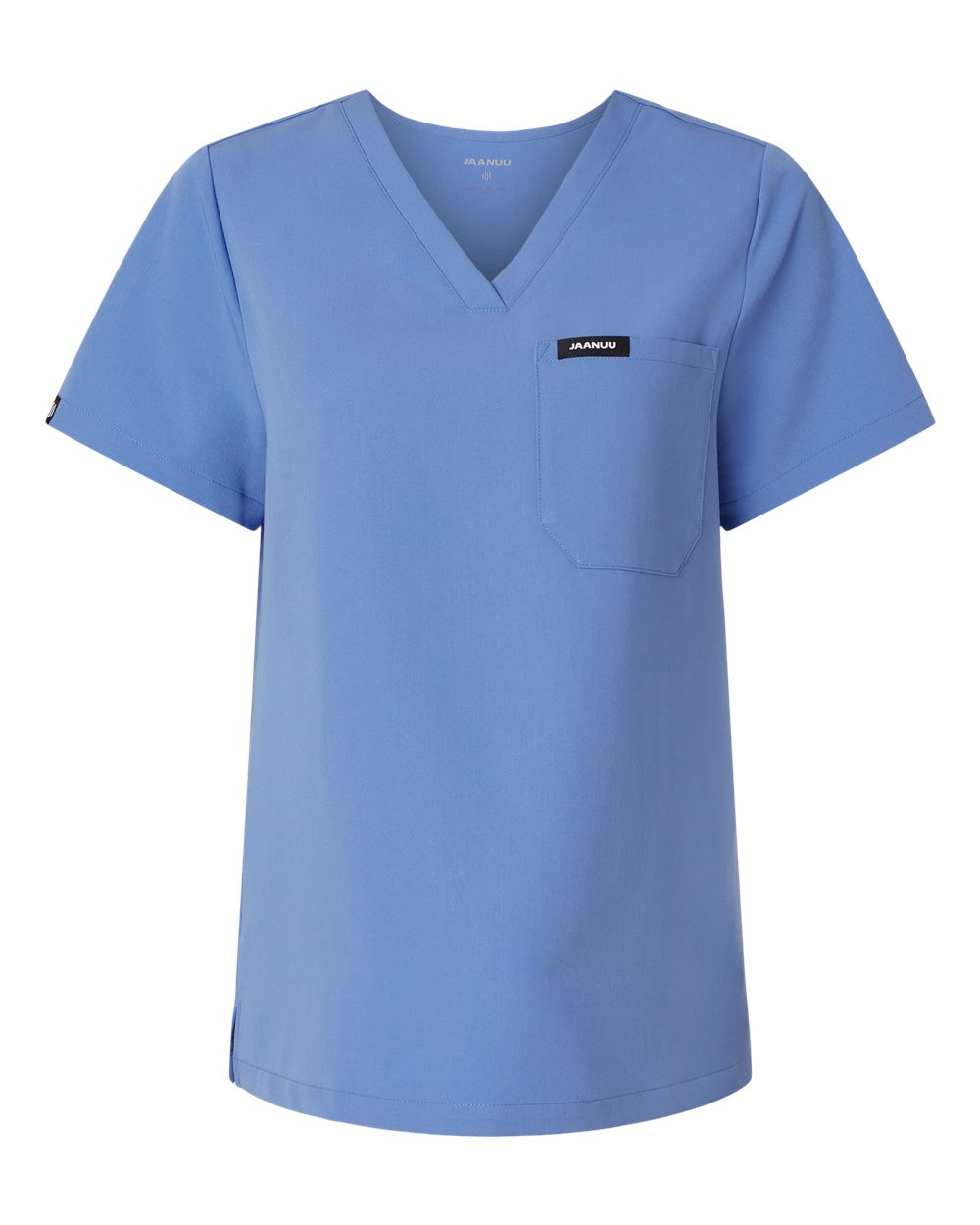 Front View of Ceil Blue Women&#39;s Rhena Essential 1-Pocket Scrub V-Neck Top - W10001