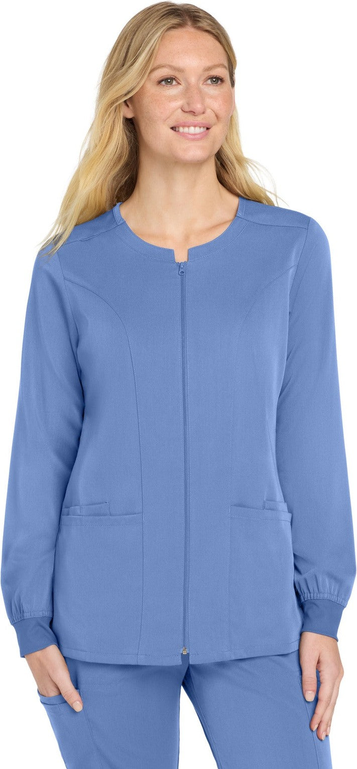 Front View of Ceil Wink Women's Premiere Flex Full-Zip Scrub Jacket WW4088