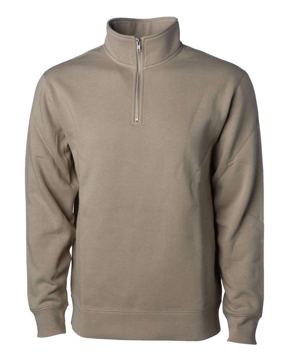 Front View of Cement Midweight Quarter-Zip Pullover - SS4600QZ