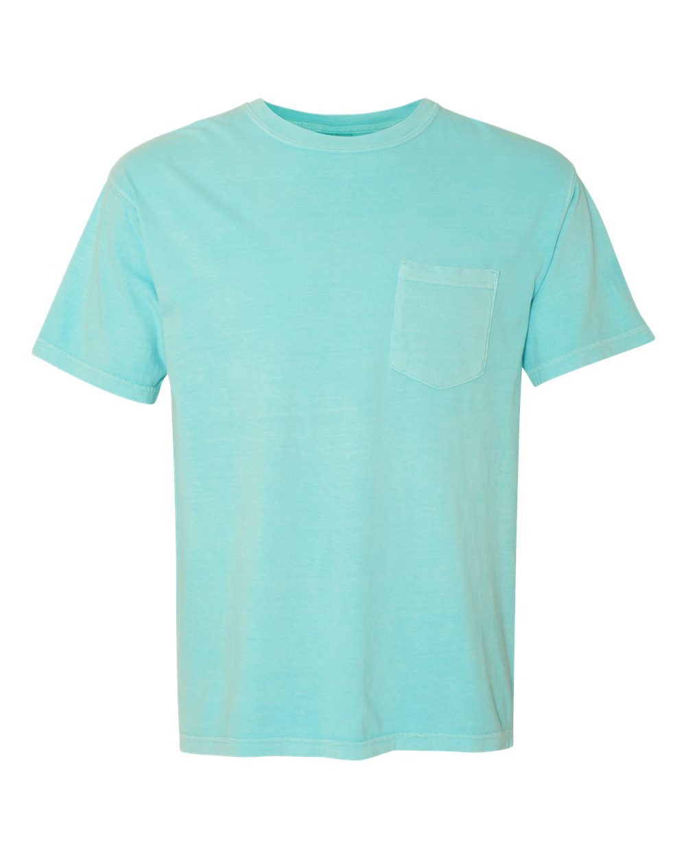 Front View of Chalky Mint Garment-Dyed Heavyweight Pocket T-Shirt - 6030