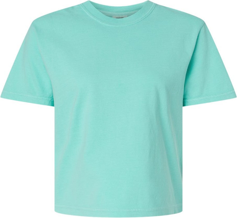 Front View of Chalky Mint Women's Heavyweight Boxy T-Shirt - 3023CL