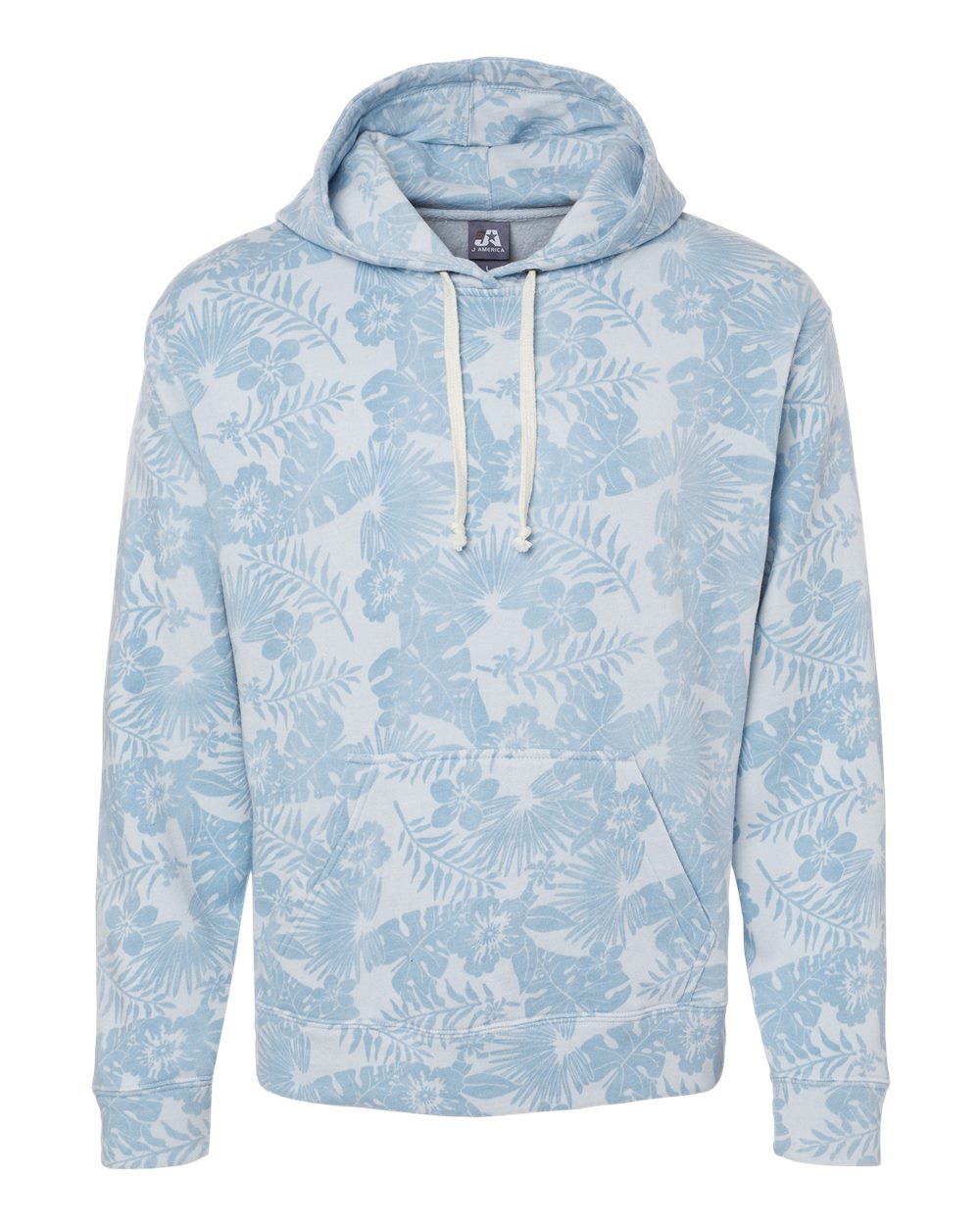 Front View of Chambray Aloha Triblend Triblend Fleece Hooded Sweatshirt - 8871