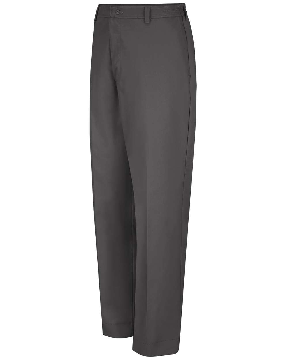 Front View of Charcoal - 37 Unhemmed Elastic Insert Work Pants - PT60