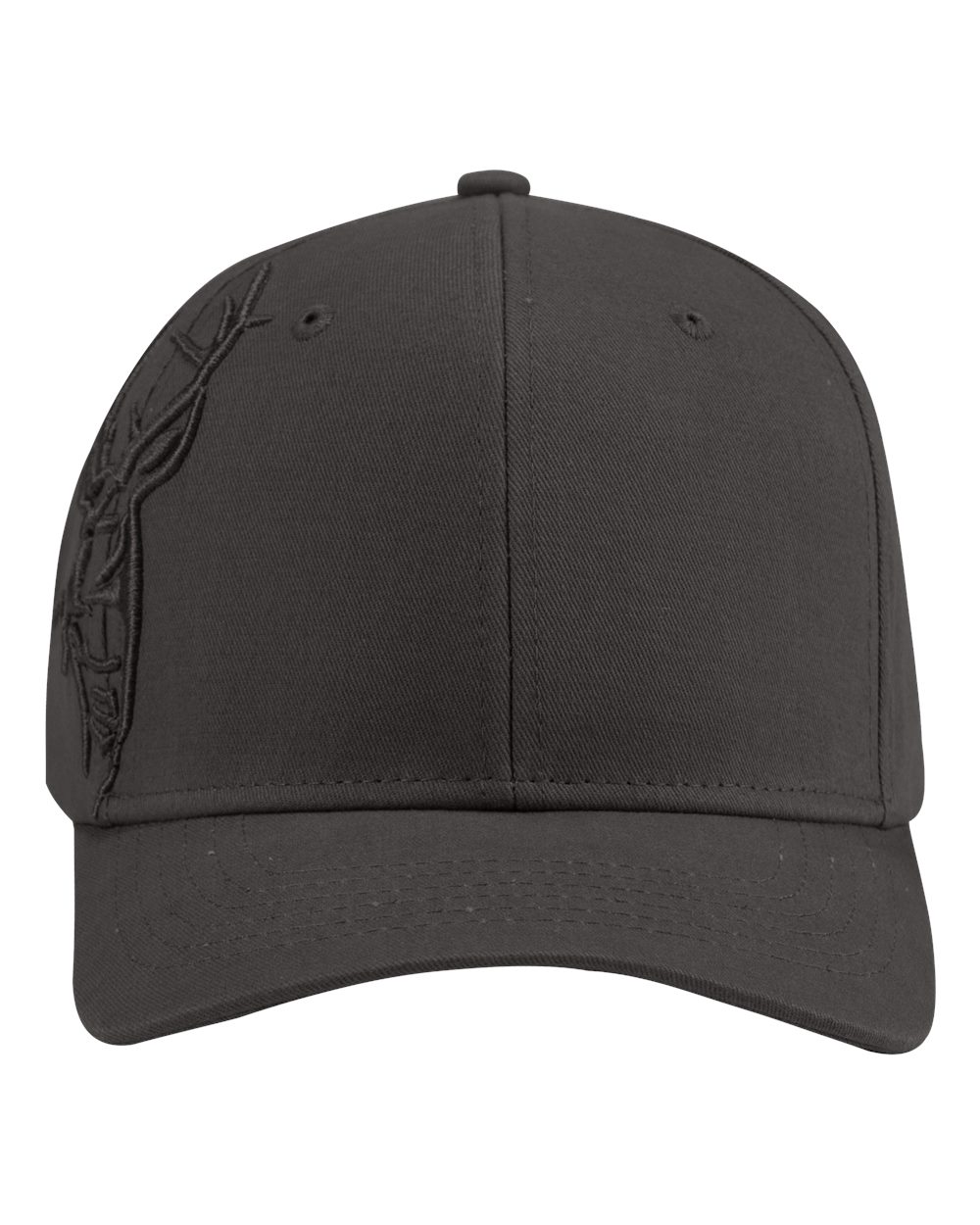 Front View of Charcoal 3D Buck Pro Cap - 3321