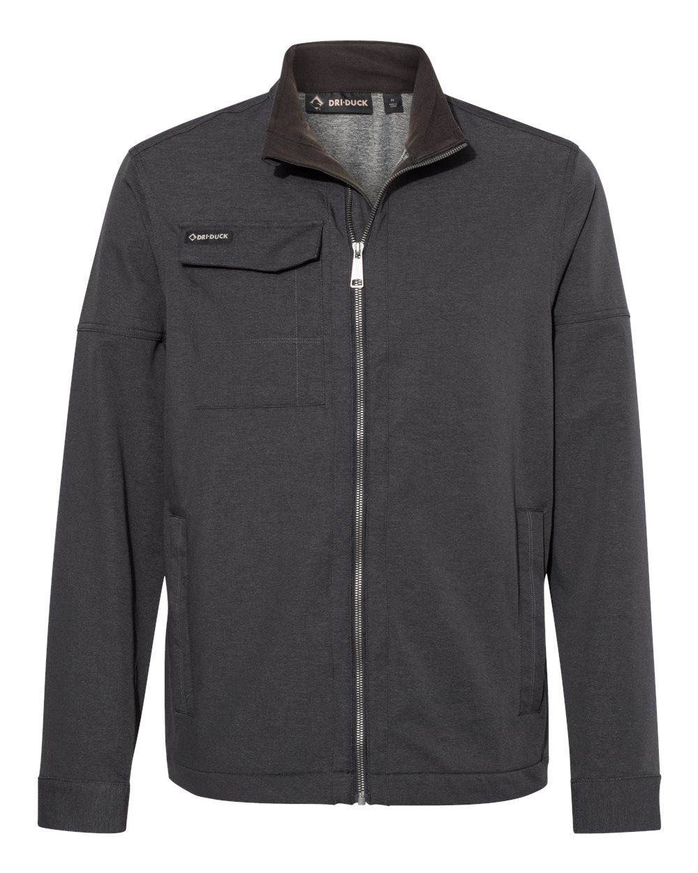 Front View of Charcoal Ace Woven Stretch Soft Shell Jacket - 5327
