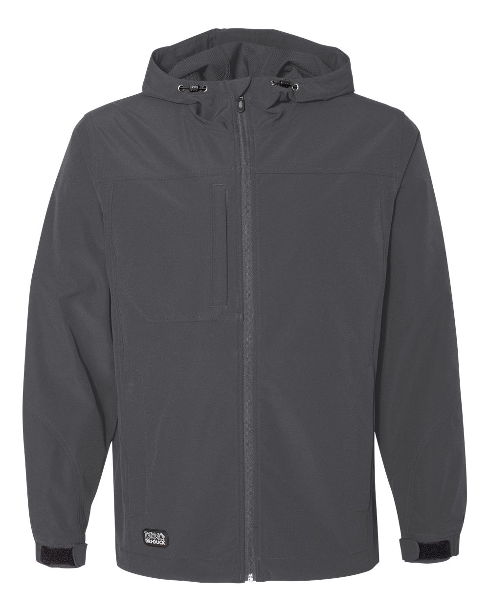 Front View of Charcoal Apex Soft Shell Hooded Jacket - 5310
