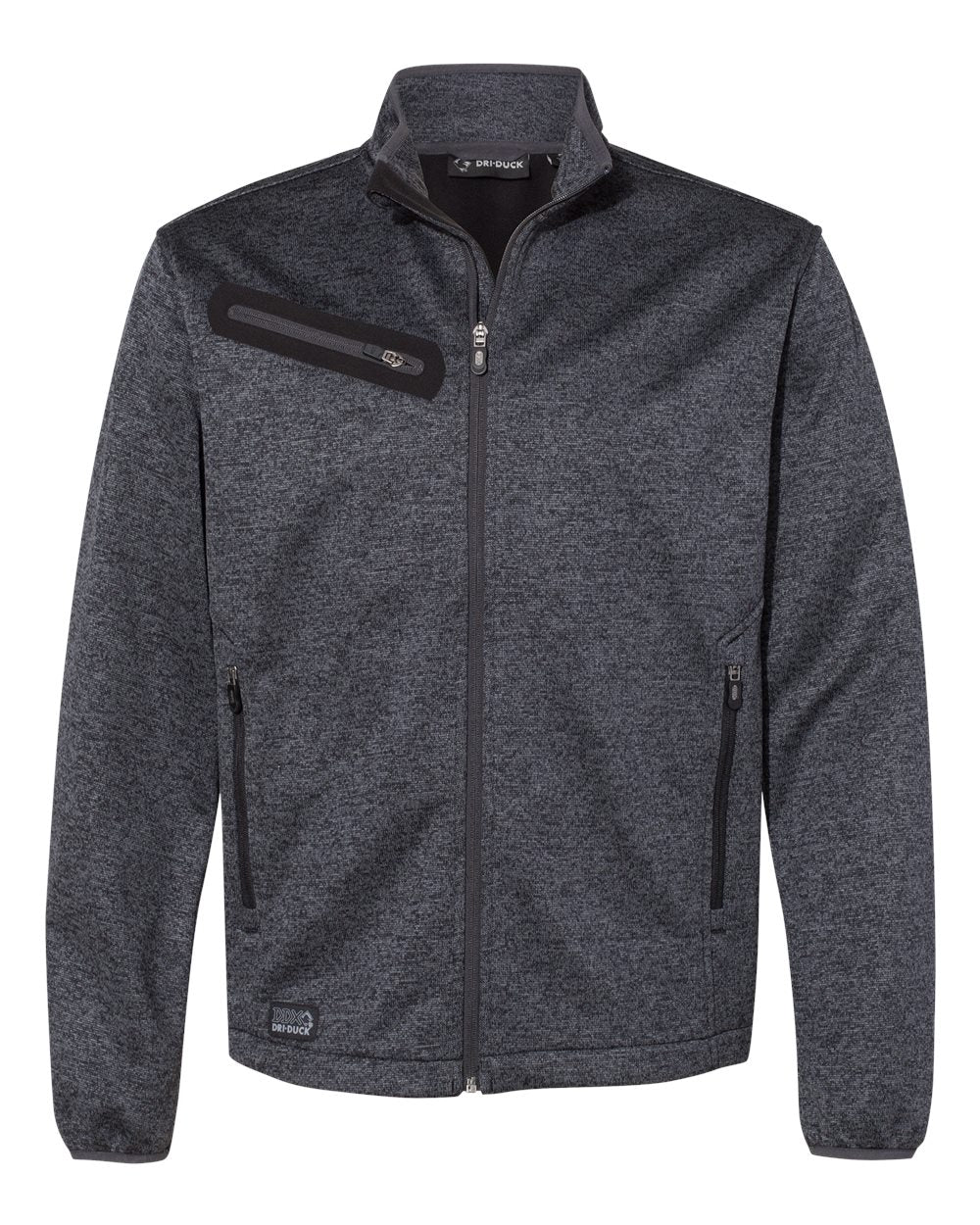 Front View of Charcoal Atlas Sweater Fleece Full-Zip Jacket - 5316