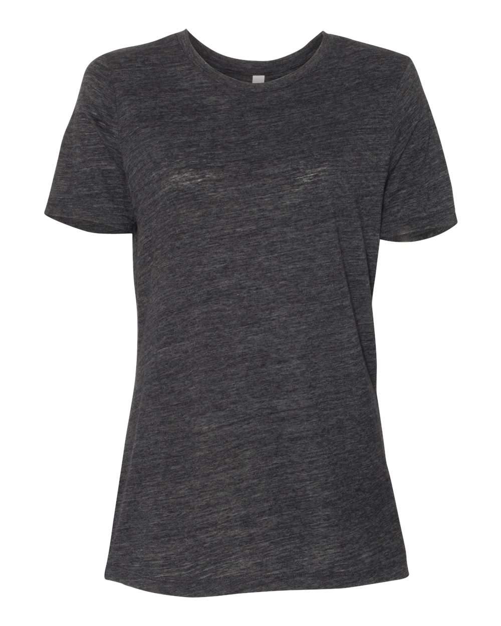 Front View of Charcoal Black Slub Women’s Relaxed Fit Vintage Slub Tee - 6416