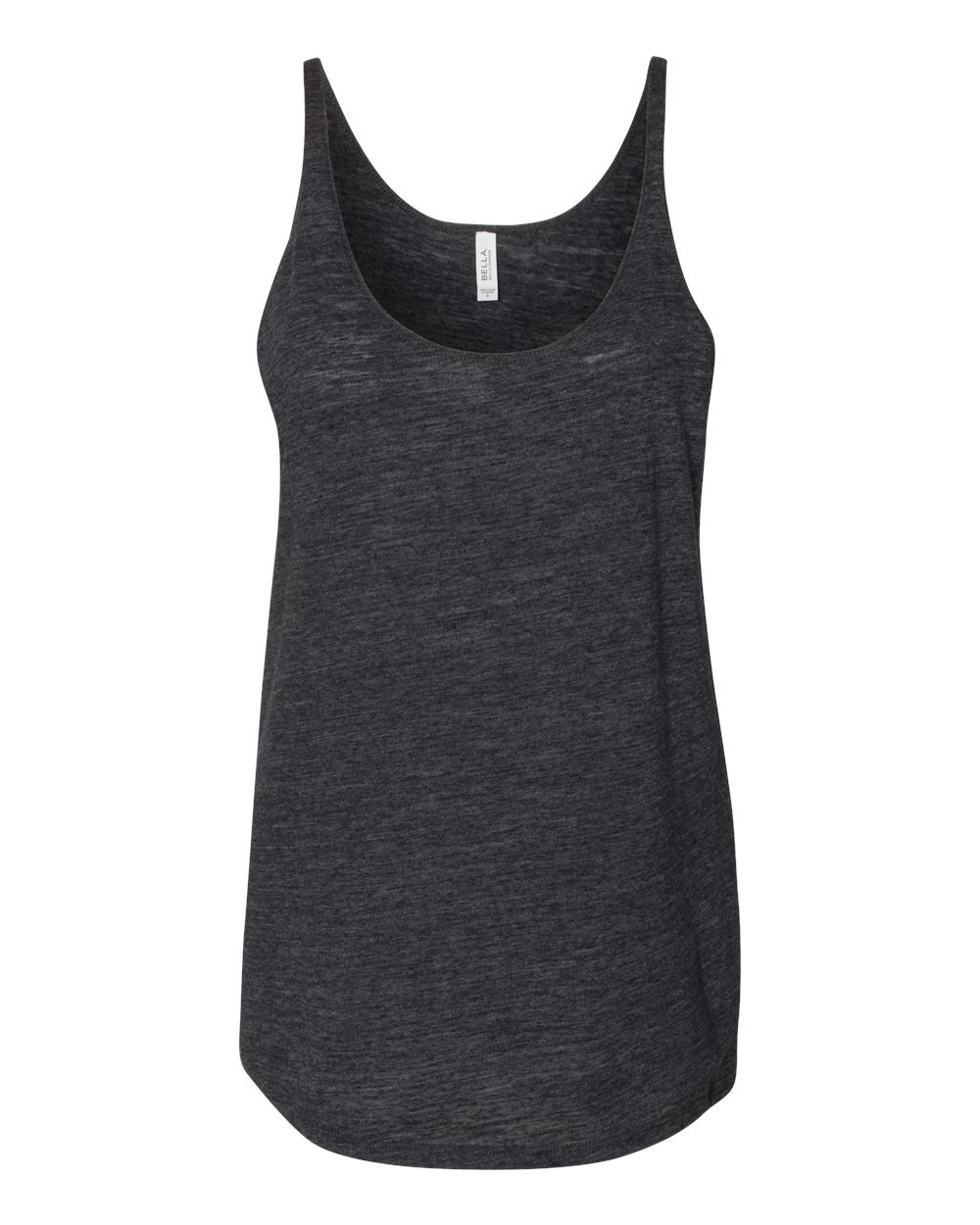 Front View of Charcoal Black Slub Women's Slouchy Tank - 8838