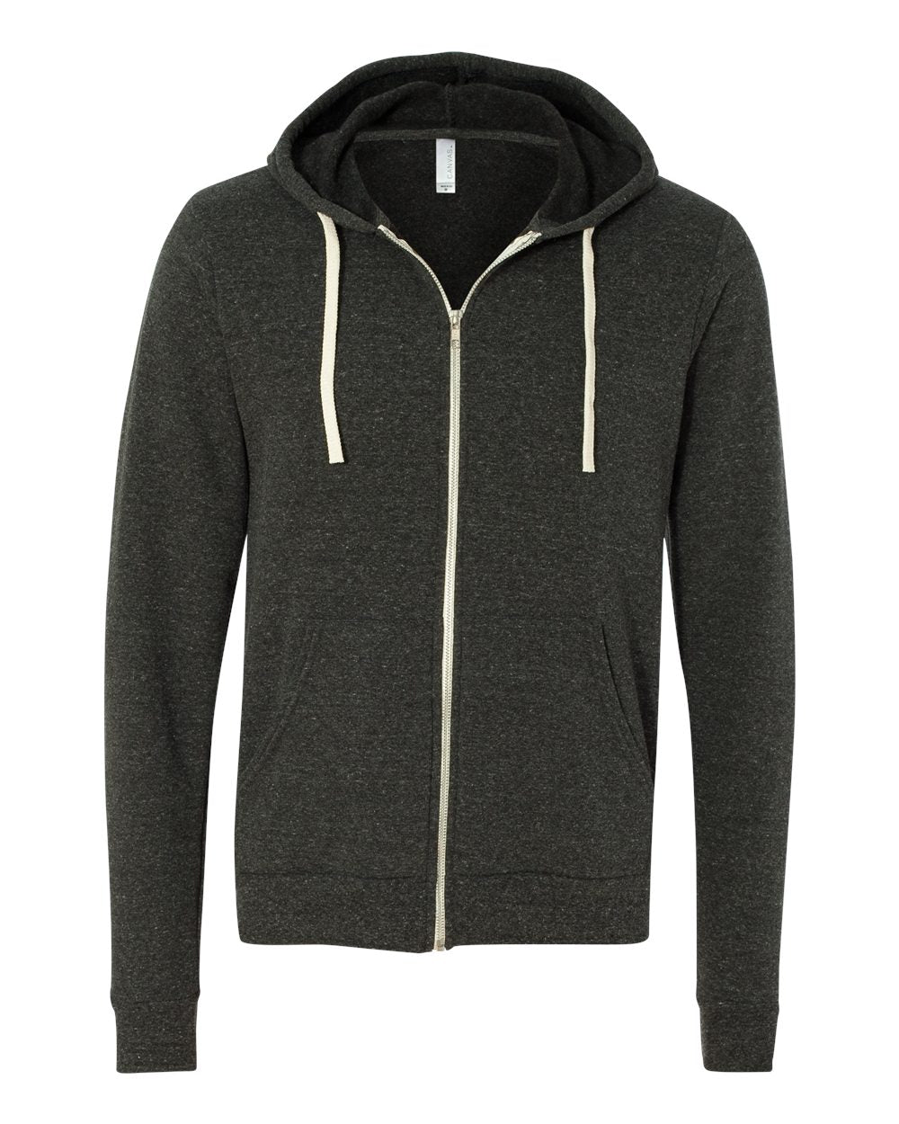 Charcoal Black Triblend Triblend Sponge Fleece Full-Zip Hoodie - 3909
