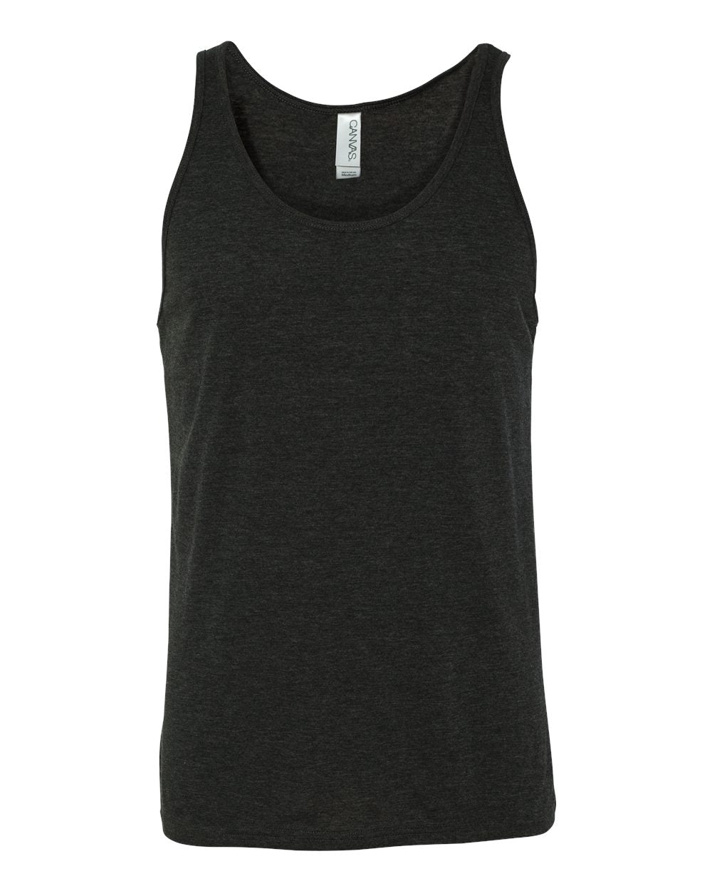 Front View of Charcoal Black Triblend Triblend Tank - 3484