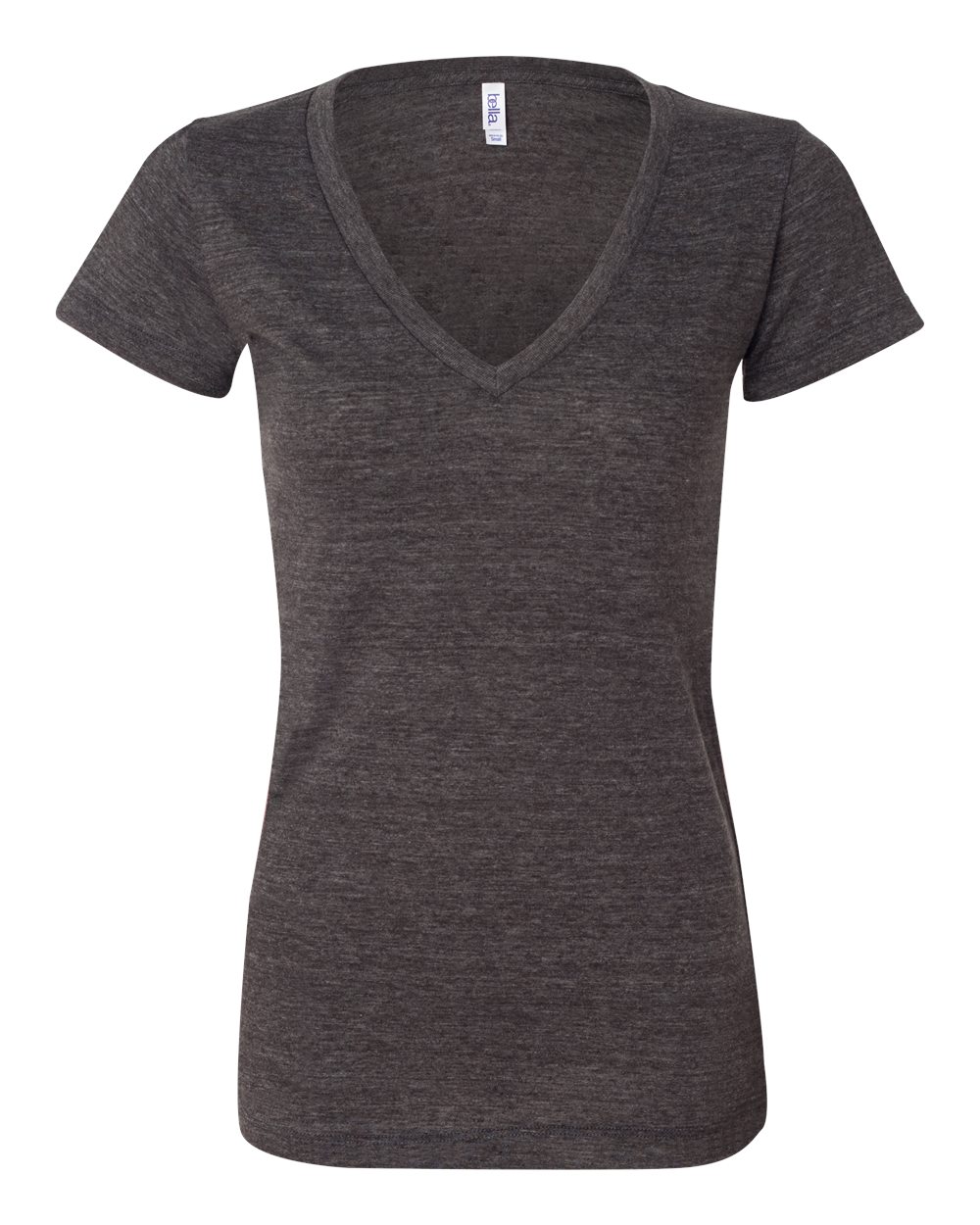 Charcoal Black Triblend Women’s Triblend Deep V-Neck Tee - 8435