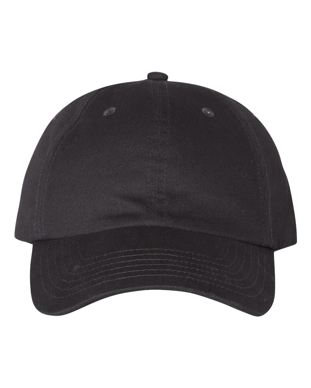 Front View of Charcoal Brushed Twill Cap - VC200