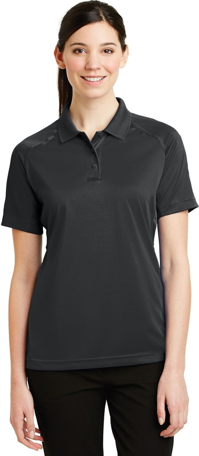 Front View of Charcoal CornerStone Women's Select Snag-Proof Tactical Polo. CS411