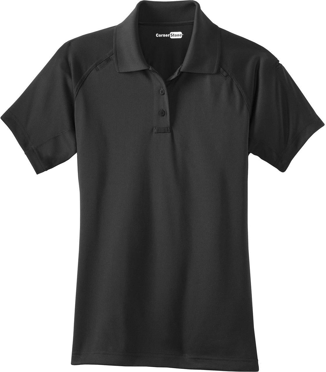 Front View of Charcoal CornerStone Women's Select Snag-Proof Tactical Polo. CS411