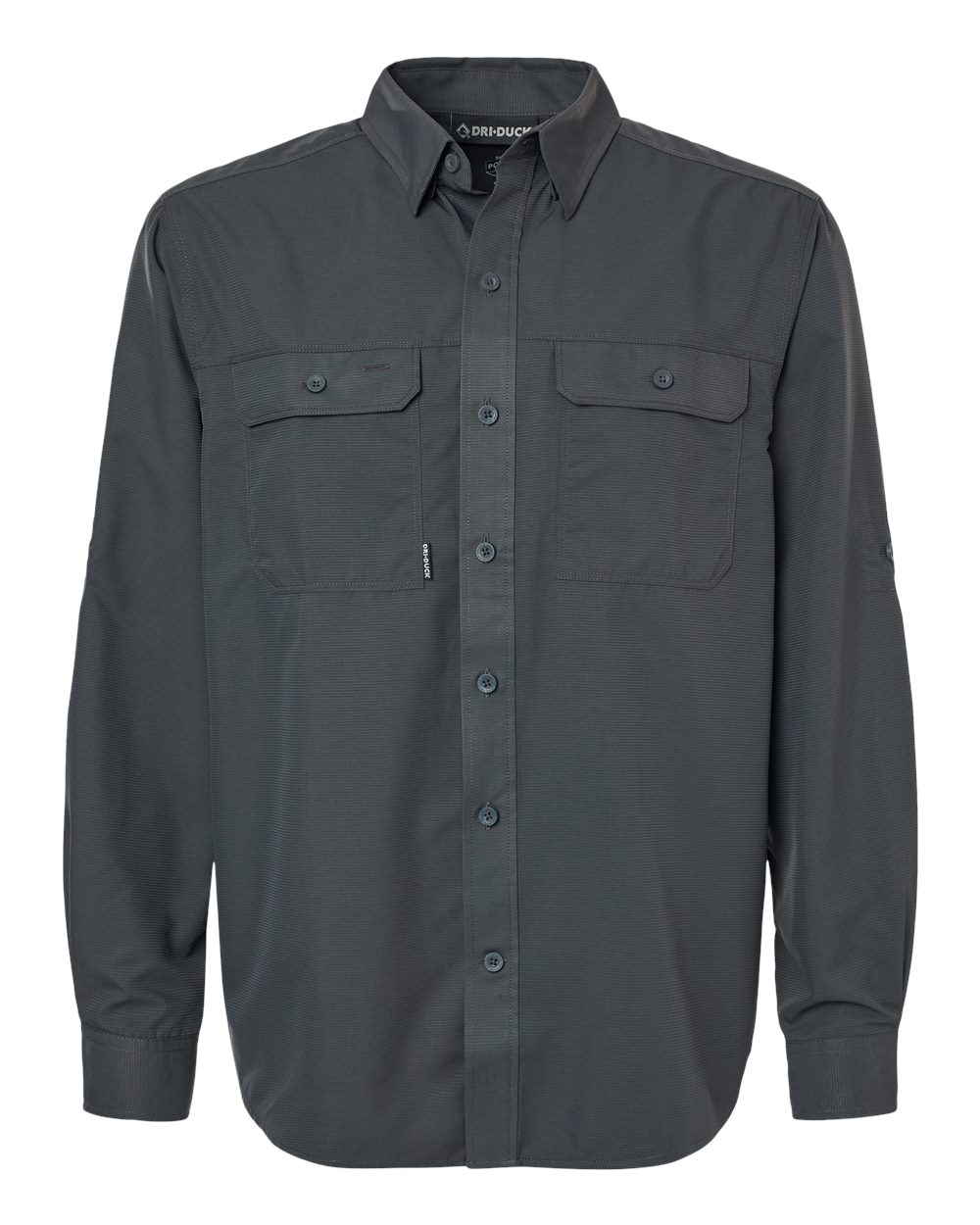 Front View of Charcoal Crossroad Woven Shirt - 4441