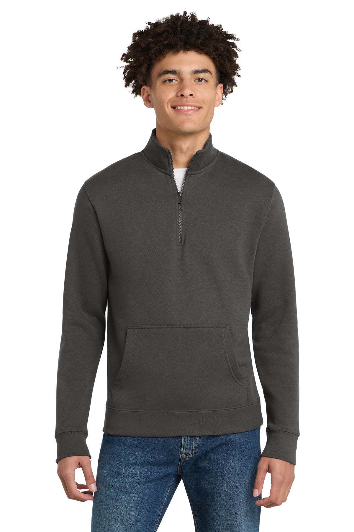 Front View of Charcoal District V.I.T. Fleece 1/4-Zip DT6106
